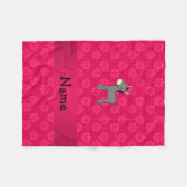 Persoonlijke naam donkey roze bloemen fleece deken (Voorkant (Horizontaal))
