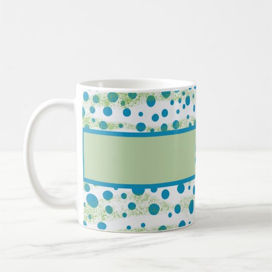 Persoonlijke naam door het Zee Blauw en Groen Koffiemok (Links)