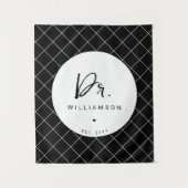 Persoonlijke naam Dr Minimalistische dokter afstud Wandkleed (Voorkant)