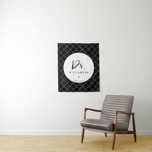 Persoonlijke naam Dr Minimalistische dokter afstud Wandkleed (In situ)