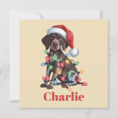 Persoonlijke naam Duitse draadhaar Kerstmis Feestdagenkaart (Voorkant)