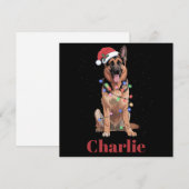 Persoonlijke naam Duitse herder Kerst hond Feestdagenkaart (Voorkant / Achterkant)