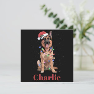 Persoonlijke naam Duitse herder Kerst hond Feestdagenkaart