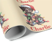 Persoonlijke naam Duitse Korthals Pointer Kerstmis Cadeaupapier (Rol Hoek)