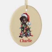 Persoonlijke naam Duitse Korthals Xmas Keramisch Ornament (Rechts)