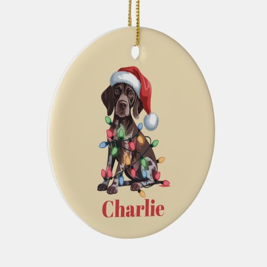 Persoonlijke naam Duitse Korthals Xmas Keramisch Ornament (Rechts)