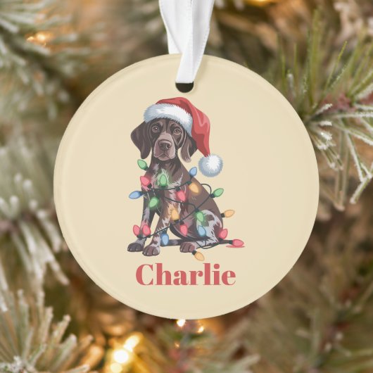 Persoonlijke naam Duitse Staande Hond Kerstmis Ornament (Boom)