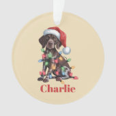 Persoonlijke naam Duitse Staande Hond Kerstmis Ornament (voorkant)