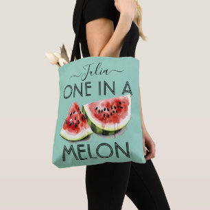 Persoonlijke naam EEN IN EEN MELOEN Zomer Vibes Bl Tote Bag