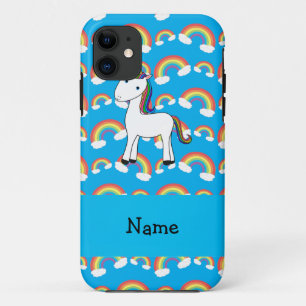Persoonlijke naam eenhoorn blauwe regenbogen Case-Mate iPhone case