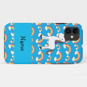 Persoonlijke naam eenhoorn blauwe regenbogen Case-Mate iPhone case (Achterkant (horizontaal))