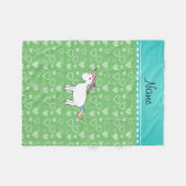 Persoonlijke naam eenhoorn groene harten fleece deken (Voorkant (Horizontaal))