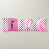 Persoonlijke naam eenhoorn roze harten lichaamskussen (Achterkant)