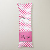 Persoonlijke naam eenhoorn roze harten lichaamskussen (Achterkant (Verticaal))