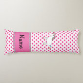 Persoonlijke naam eenhoorn roze harten lichaamskussen (Voorkant)