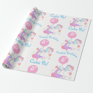 Persoonlijke naam eenhoorn verjaardagsfeest cadeau cadeaupapier