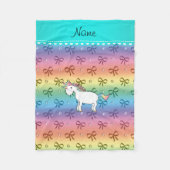 Persoonlijke naam eenhoornregenboogruitjes fleece deken (Voorkant)