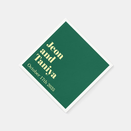 Persoonlijke naam eenvoudig moderne minimalistisch servet (Hoek)