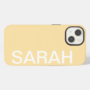 Persoonlijke naam eenvoudig stijlvol modern beige iPhone 13 hoesje