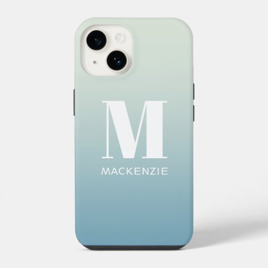 Persoonlijke naam eenvoudige verloop monogram iPhone hoesje (Achterkant)