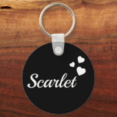 Persoonlijke naam Eenvoudige witte hartenliefde Sleutelhanger (Voorkant)