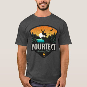 Persoonlijke NAAM Eland jagen wildernis zonsonderg T-shirt