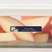 Persoonlijke naam Elegant Floral Teacher Labels (Aangebracht)