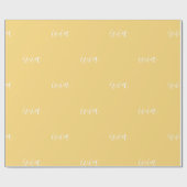 Persoonlijke Naam Elegant Geel Modern Cadeaupapier (Vlak)