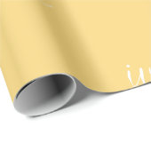 Persoonlijke Naam Elegant Geel Modern Cadeaupapier (Rol Hoek)