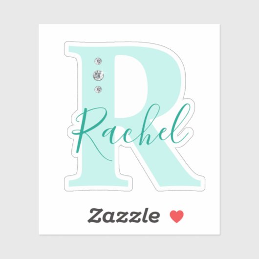 Persoonlijke naam Elegant nepdiamanten Sticker (Vel)