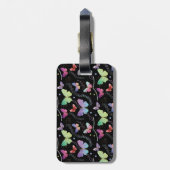 Persoonlijke naam Elegant Paars Bright Butterflies Bagagelabel (Achterkant verticaal)