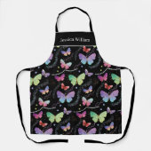 Persoonlijke naam Elegant Paars Bright Butterflies Schort (Voorkant)