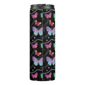 Persoonlijke naam Elegant Paars Bright Butterflies Thermosbeker (Achterkant)