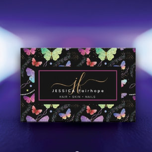 Persoonlijke naam Elegant Paars Bright Butterflies Visitekaartje