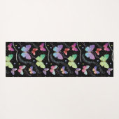 Persoonlijke naam Elegant Paars Bright Butterflies Yogamat (Achterkant (horizontaal))