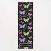 Persoonlijke naam Elegant Paars Bright Butterflies Yogamat (Voorkant)