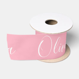 Persoonlijke naam Elegant roze Modern Satijnen Lint