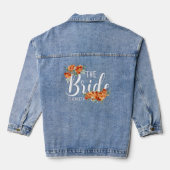 Persoonlijke naam Elegant Schrift Bloem de Bruid Denim Jacket (Achterkant)