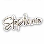 Persoonlijke naam elegante borsteltypografie sticker (Voorkant)