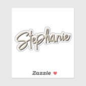 Persoonlijke naam elegante borsteltypografie sticker (Vel)