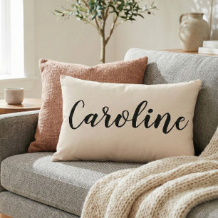 Persoonlijke Naam Elegante Crème Minimalistische S Accent Kussen