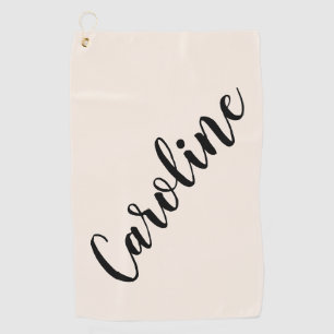 Persoonlijke naam Elegante Crème Minimalistische S Golfhanddoek