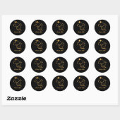 Persoonlijke naam - elegante kat ronde sticker (Vel)
