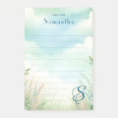 Persoonlijke naam elegante monogram gelinieerd post-it® notes (Voorkant)