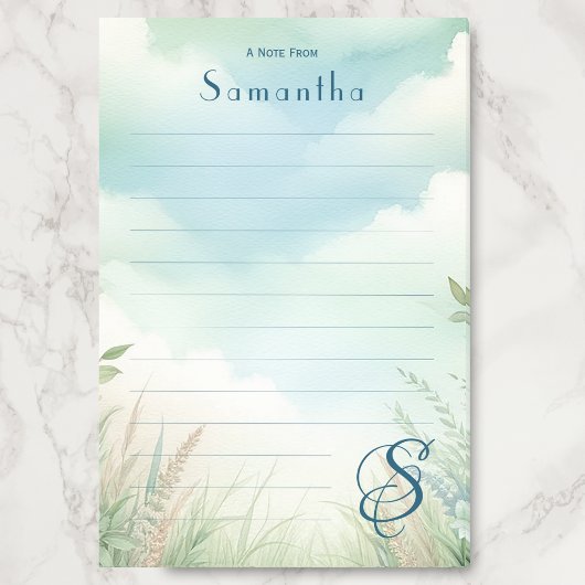 Persoonlijke naam elegante monogram gelinieerd post-it® notes