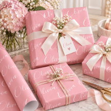 Persoonlijke Naam Elegante Roze Modern