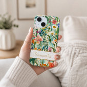 Persoonlijke naam elegante tuin bloem Case-Mate iPhone case