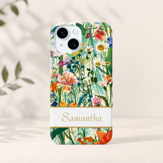 Persoonlijke naam elegante tuin bloem Case-Mate iPhone case