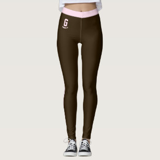 Persoonlijke Naam Elegante Vrouwen Bruin Roze Stre Leggings