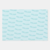 Persoonlijke naam Elephant Baby Boy Blue Grey Inpakpapier Vel (Voorkant 3)